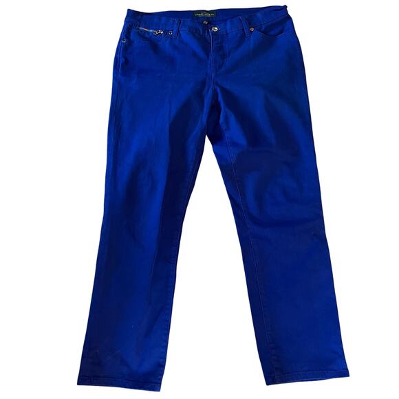 LRL Lauren Jeans Co. Blue Jean.  Modern Straight Ankle. Size 14 - Picture 1 of 8